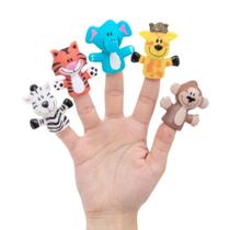 Dedoches de Safari Elefante Zebra Girafa Macaco e Tigre Brinquedo de Banho Baby