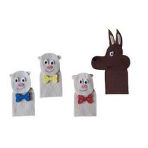 Dedoches Feltro Porquinhos 4 Personagens Multicolorido Kits