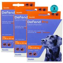 Defend Pro Cães 21 a 40Kg Prevenção de Pulgas e Carrapatos em Cães kit Com 3 Defend Pro Cães 21 a 40Kg Prevenção de Pulgas e Carrapatos em Cães kit Com 3