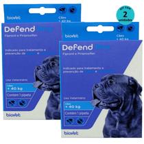 Defend Pro Cães Acima de 40Kg Prevenção de Pulgas e Carrapatos em Cães kit Com 2 Defend Pro Cães Acima de 40Kg Prevenção de Pulgas e Carrapatos em Cães kit Com 2
