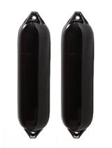 Defensa Náutica F8 38x145 Preta Inflável Barco Lancha Kit 2