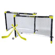 Definição de metas de hóquei no joelho Franklin Sports 2 gols NHL para crianças
