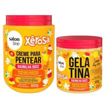 Definição e Fixação: Creme Pentear 800g e Gelatina 500g Baunilha Doce Salon Line Definição e Fixação: Creme Pentear 800g e Gelatina 500g Baunilha Doce Salon Line