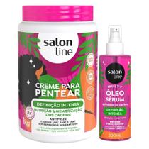 Definição Intensa: Creme Para Pentear 1kg e Óleo Sérum Multy Salon Line