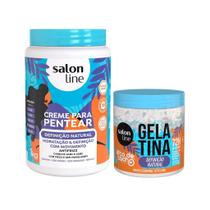 Definição Natural Salon Line Kit com Creme de Pentear + Gelatina - Cachos Soltos e Definidos Definição Natural Salon Line Kit com Creme de Pentear + Gelatina - Cachos Soltos e Definidos