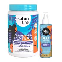 Definição Natural Salon Line Kit com Creme de Pentear + Óleo Sérum - Cachos Soltos e Brilhantes Definição Natural Salon Line Kit com Creme de Pentear + Óleo Sérum - Cachos Soltos e Brilhantes
