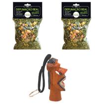 Defumação Espiritual Ervas da Umbanda Limpeza Defumador Chaveiro Carranca Kit Defumação Espiritual Ervas da Umbanda Limpeza Defumador Chaveiro Carranca Kit