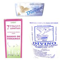 Defumador Espiritual Divino Mestre Ervas Sem Brasa Banho 7 Forças Espirituais Proteção Amor Kit