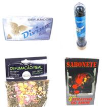 Defumador Espiritual Umbanda Divino Mestre Atrativo Amor Limpeza Defumação Kit