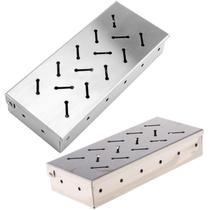 Defumador Inox Churrasqueira Grelha Smoker Box Caixa Lenha