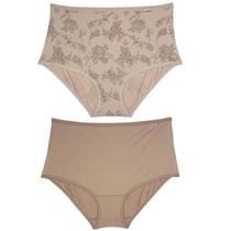Del Rio Kit 2 Calcinhas Largas Microfibra Estampado Porcelana Tamanho GG