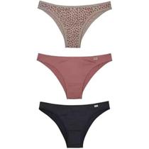 Del Rio Kit 3 Calcinhas Tanga Microfibra Estampa Felícia Tamanho M