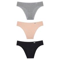 Del Rio Kit Calcinhas Biquíni Cotton Mesclado Pêssego Preto M Del Rio Kit Calcinhas Biquíni Cotton Mesclado Pêssego Preto M