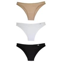 Del Rio Kit Calcinhas Tanga Microfibra Mousse Branco Preto Tamanho GG