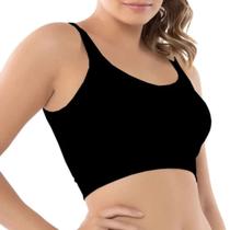 Del Rio Top Alongado Camiseta Sem Costura Canelado Preto Tamanho GG