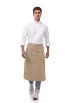 Delantal Unisex Chef Works con Dos Bolsillos Color Caqui 81x70 cm