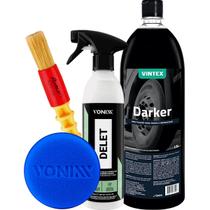 Delet 500ml Vonixx Limpeza de Pneu Borracha Darker 1,5l Pneu Pretinho Pincel Aplicador