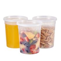 Deli Containers FULING 32 onças/946 ml de plástico PP5 transparente, 24 conjuntos