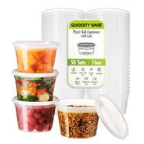 Deli Containers QUIDDITY WARE 500 ml com tampas, pacote com 50