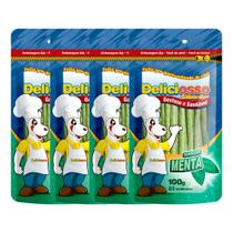 Deliciosso palito fino sabor menta 100g - kit 4 un