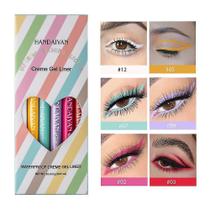 Delineador 6 pçs/set kit de caneta delineador colorido brilhante lápis delineador à prova d'água cosméticos de longa duração fácil