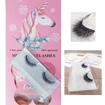 Delineador Adesivo Gatinho com Pedra Strass 6 Pares Sortidos + 1 Par Cílios Mink 3D Modelo Natural: Festas Carnaval