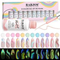 Delineador de gel Glow in The Dark Nail Art RARJSM 12 cores 5 ml