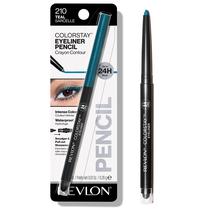 Delineador de lápis da Revlon, maquiagem para os olhos ColorStay com apontador embutido, à prova d'água, à prova de manchas, longa duração com ponta ultrafina, 210 azul-petróleo, 0,01 oz