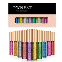 Delineador de olhos Liquid Glitter Ownest 10 cores à prova d'água 5mL x10