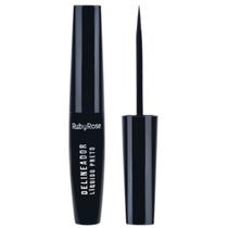 Delineador Líquido Preto Ruby Rose HB8406 Delineador Líquido Preto Ruby Rose HB8406