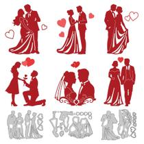 DELORIGIN Matrimonio Noivos Moldes de Corte 3 Peças em Aço Carbono DELORIGIN Matrimonio Noivos Moldes de Corte 3 Peças em Aço Carbono