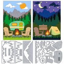 DELORIGIN Moldes de corte em aço carbono para camping, 2 conjuntos DELORIGIN Moldes de corte em aço carbono para camping, 2 conjuntos