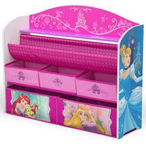 Delta Children Deluxe Book & Toy Organizer, Greenguard Gold Certified, Disney Princess, 1 Contagem (Pacote de 1)