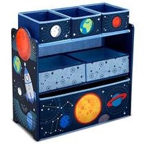 Delta Children Space Adventures Design & Store 6 Bin Toy Storage Organizer - Greenguard Gold Certified, Azul