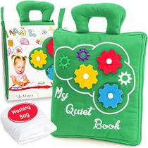 deMoca Quiet Book Brinquedos Montessori para Crianças Brinquedo de Viagem Brinquedo Educativo com Atividades Infantis Livro Ocupado para Meninos e Meninas + Saco de Zíper (Verde)