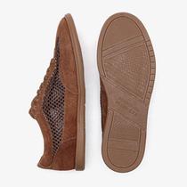 Democrata Tênis Feminino Olivia Marrom Casual 657102 Tan - TAN