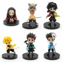 Demon Slayer Q Posket Mini Figuras 6pcs/12pcs Conjunto Kimetsu No Yaiba Bonecas De PVC Decoração De