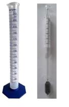 Densimetro Baumé 0 A 70 + Proveta Poli 250 mL Autoclavável