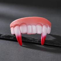Dentadura Presas Dente De Vampiro Drácula C/ Sangue Festas