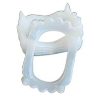 Dentadura Vampiro Branca Plástica Brinquedo Halloween c/10