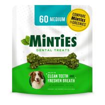 Dental Chews Minties para Cães de Tamanho Médio (11,3-22,7 kg) - Pacote com 60 Unidades