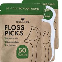 Dental Floss Picks Dental Herb Company Biodegradável 200 quilates