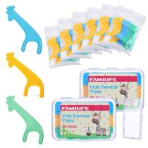 Dental Floss Picks FAMILIFE Kid's sem sabor com estojo de viagem Dental Floss Picks FAMILIFE Kid's sem sabor com estojo de viagem