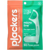 Dental Floss Picks Plackers Micro Mint 90 unidades (pacote com 3)