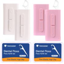 Dental Floss Twogemy Portable, 6 estojos, 140 palitos para adultos
