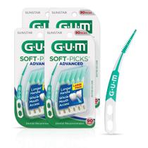 Dental Picks GUM Soft-Picks Advanced Teeth Cleaning 90 ct (pacote com 4)