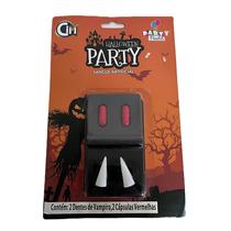 Dentes Presas De Vampiro Com Sangue Falso Artificial Fantasia Halloween Dentes Presas De Vampiro Com Sangue Falso Artificial Fantasia Halloween