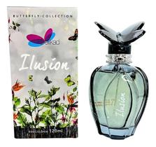 Deo Colônia Ilusion Delikad Butterfly Collection 120ml Feminino Perfumação Marcante Fragrância Intensa Perfume Oriental Âmbar Frasco Colecionavel