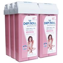 Depi Roll Kit c/6 Cera Refil Roll-On Rosa 100g