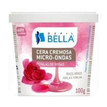 Depil bella cera depilatória cremosa p/ microondas petalas de rosas 100g Depil bella cera depilatória cremosa p/ microondas petalas de rosas 100g